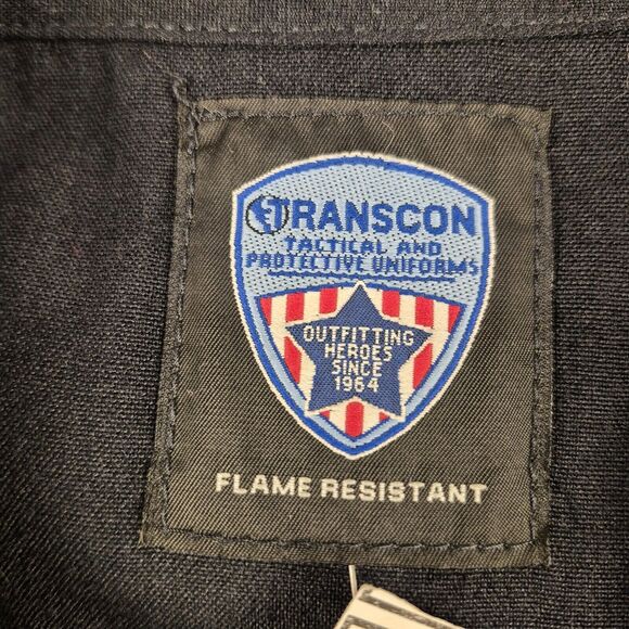 Transcon Tactical Uniform Flame-Resistant Button Down Up Shirt XXL Navy Defects - Picture 7 of 9